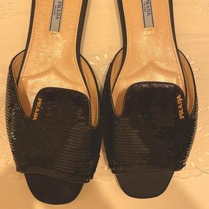 Black Prada Slides